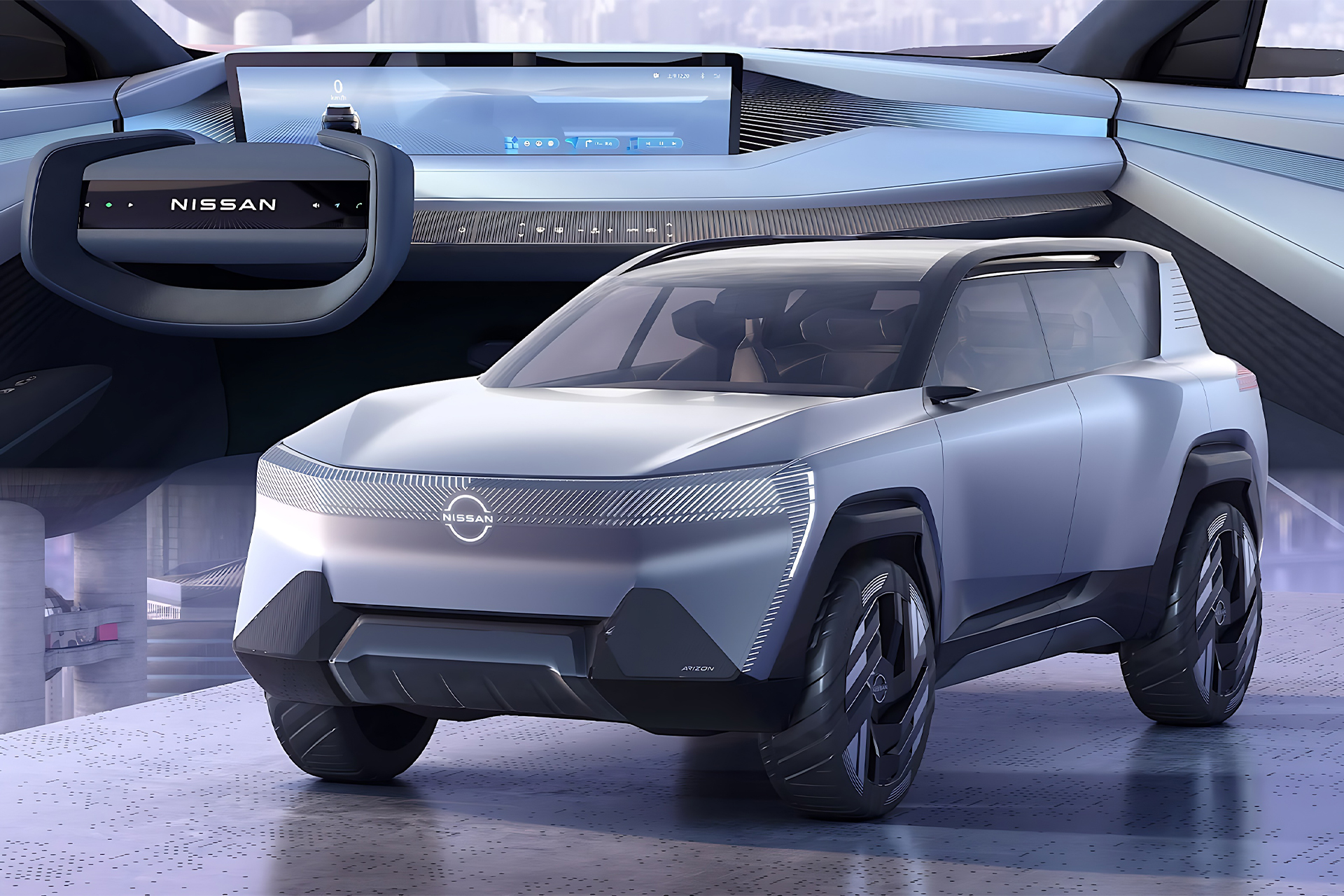 SUV elétrico futurista, Nissan Arizon Concept, é projetado para ser um parceiro multifuncional para os motoristas