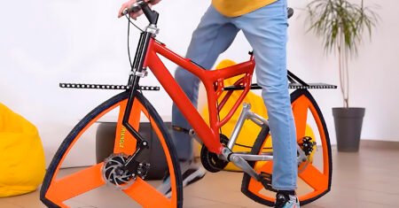 Essa bicicleta com roda triangular não anda “pulando”, engenheiros mostra em vídeo como é o funcionamento da bike