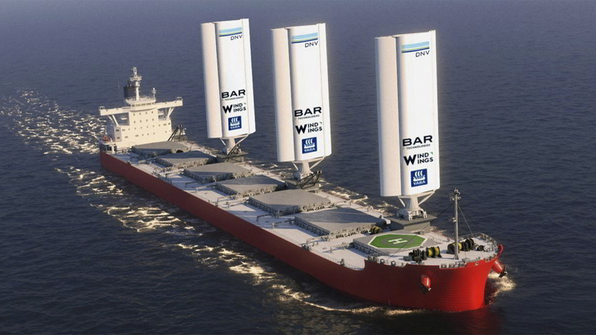Empresa chinesa revela navio cargueiro com velas gigantes movidas a vento e faz viagem inaugural ao Brasil