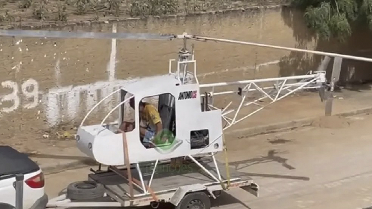 Com investimento de R$ 28 mil e um motor de Fusca, baiano cria Helicóptero e garante que pode chagar a cinco mil pés de altitude