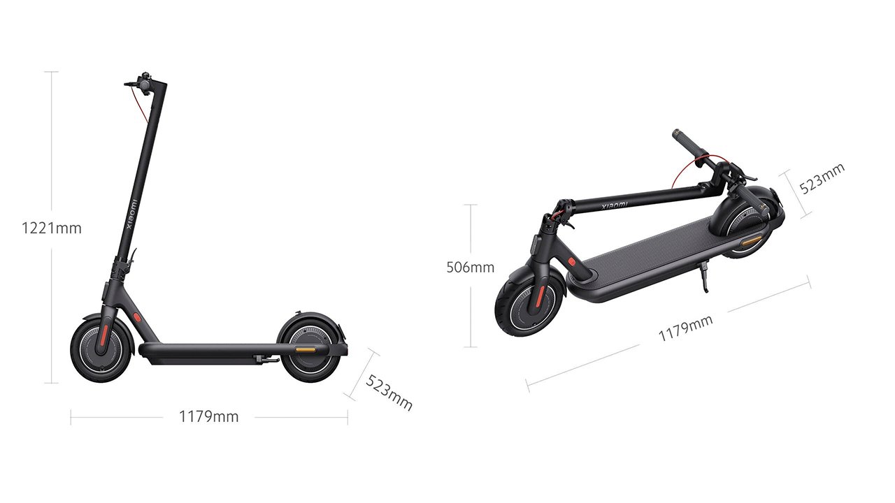 Tamanho do Scooter Xiaomi 4 Pro Plus