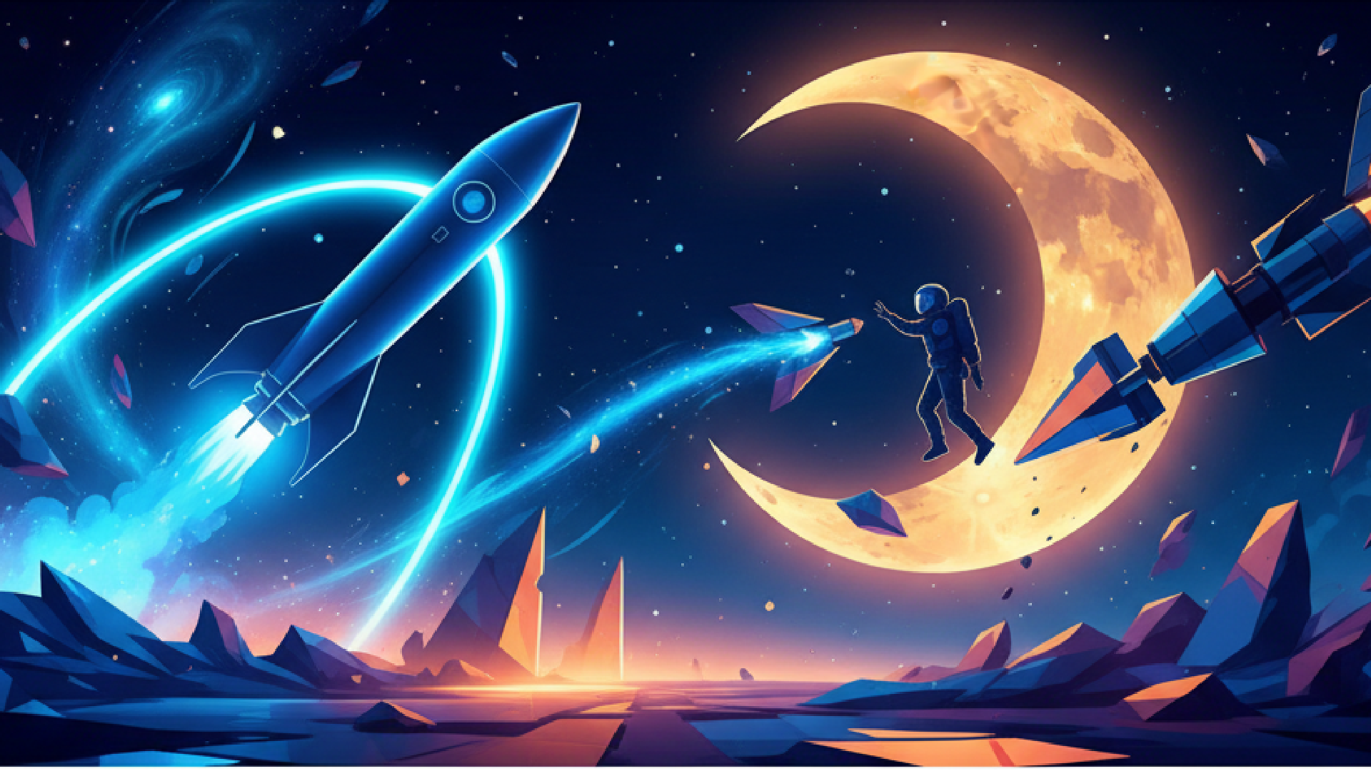 Imagem ilustrativa sobre Blue Origin pausa turismo espacial para focar em missões lunares