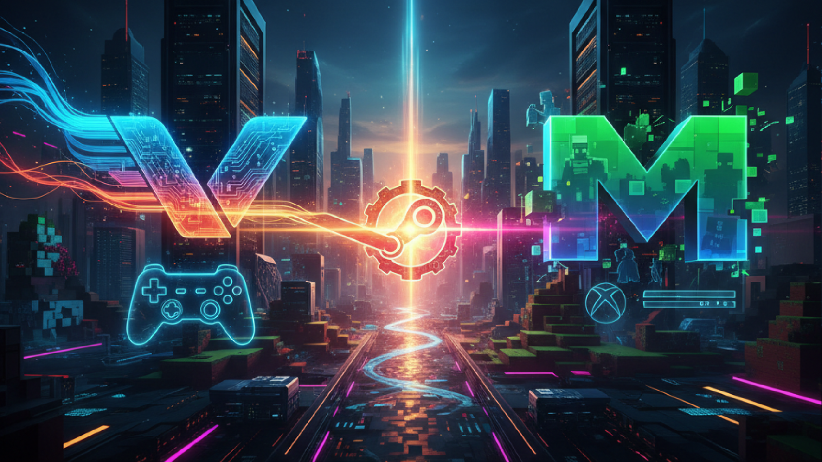 Imagem ilustrativa sobre Vitória da Valve? Microsoft deve levar Minecraft e clássicos do Xbox ao Steam